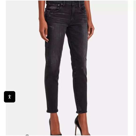 MOUSSY VINTAGE Velma Distressed Skinny Jeans in Faded Black Size 25 - Picture 2 of 16